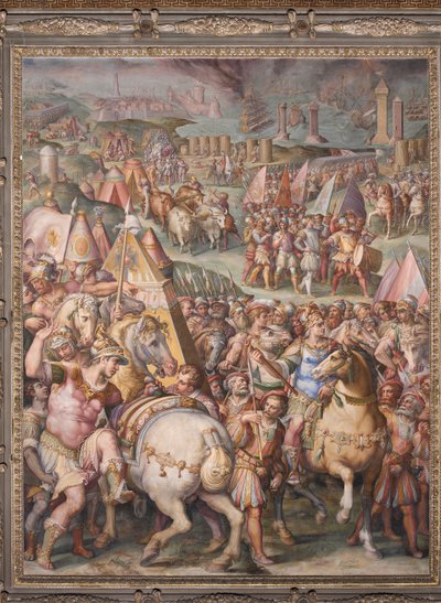 Der Kaiser Massimiliano hebt die Belagerung von Livorno auf von Giorgio Vasari